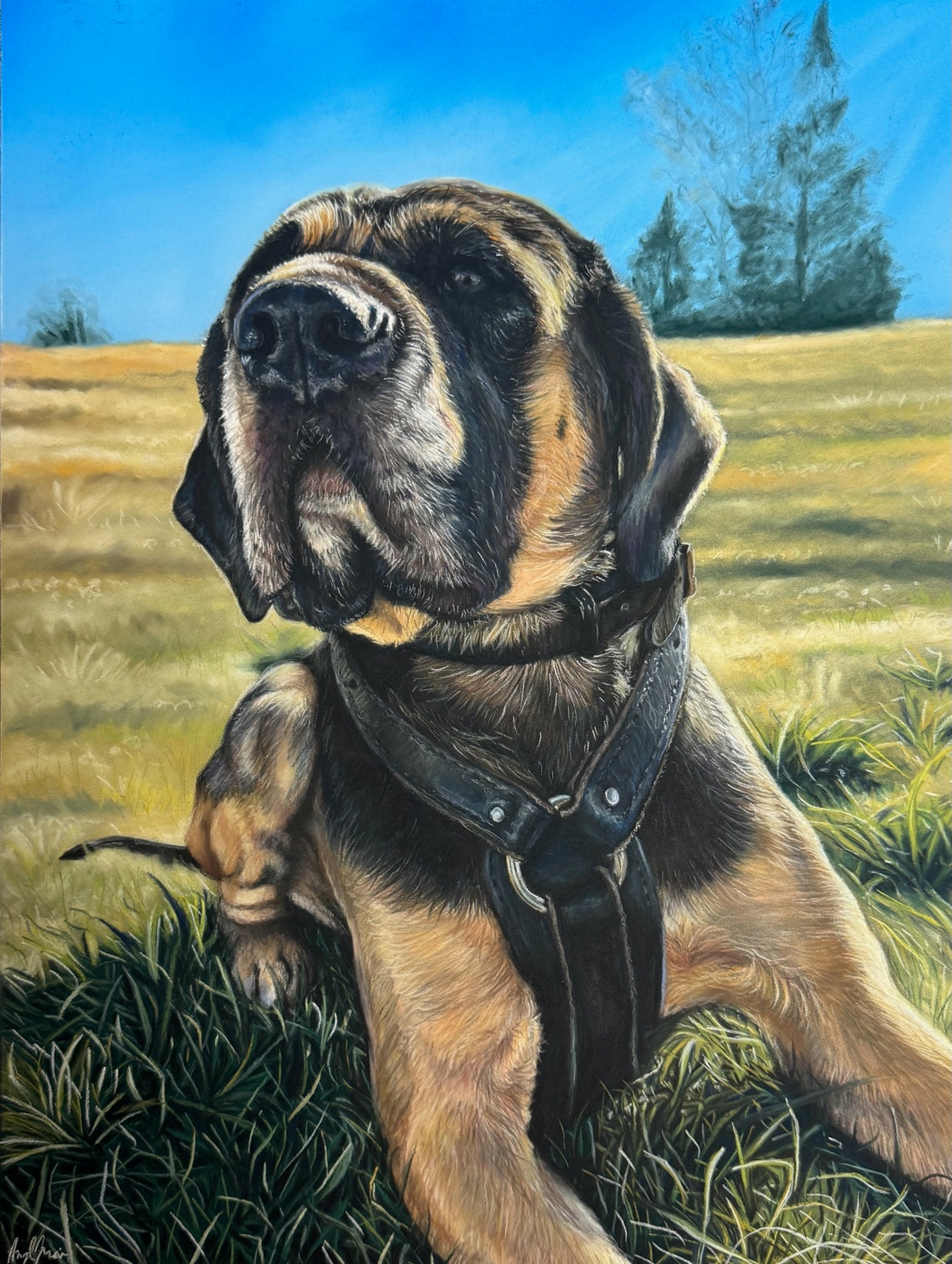 Custom online Pastel dog portrait