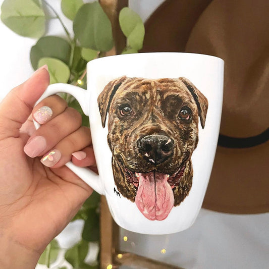 Custom Pet Portrait Porcelain Mug (16oz)