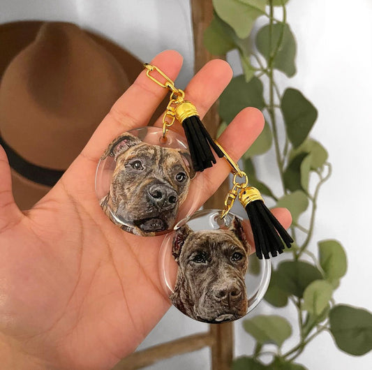 Custom Pet Portrait Keychain