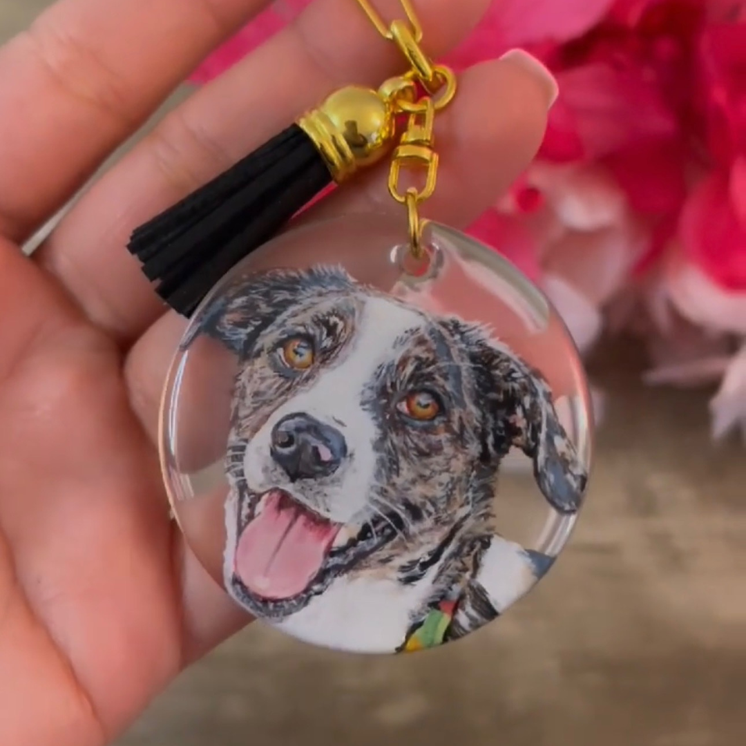 Custom Pet Portrait Keychain